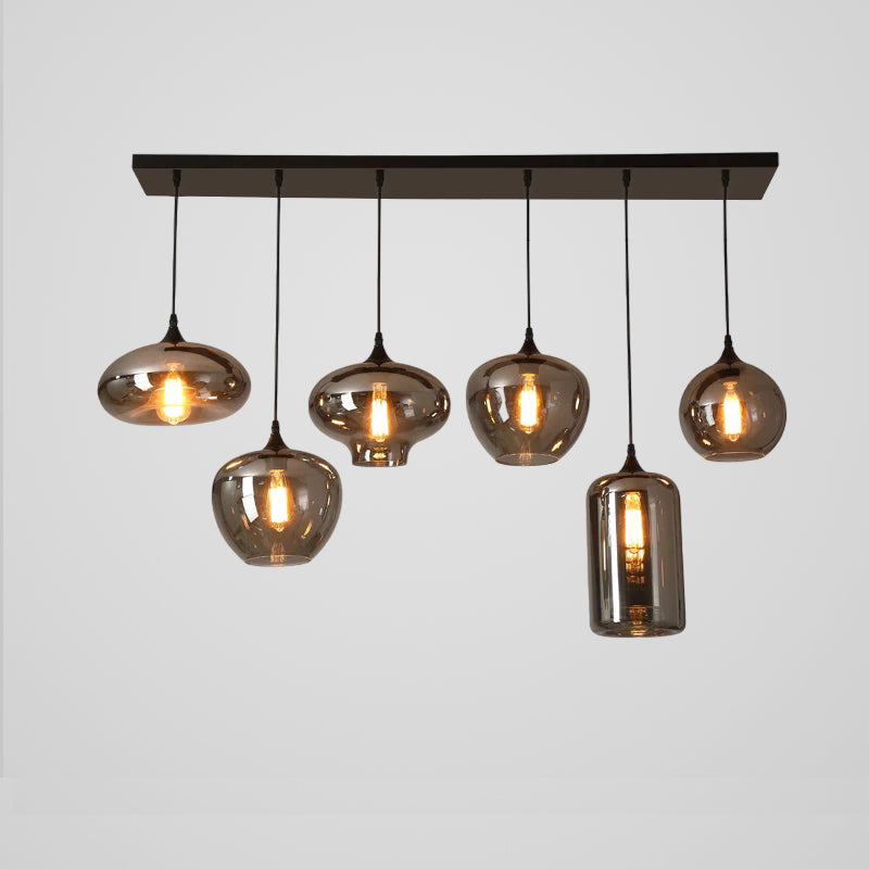 Tevely żyrandol ze szkła w stylu industrial chic