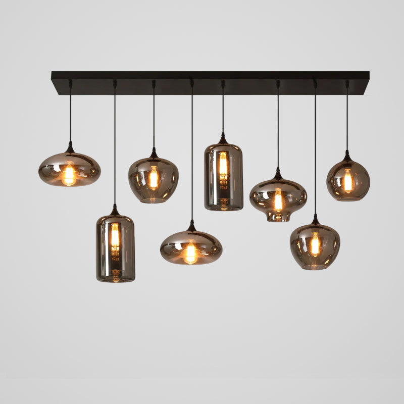 Tevely żyrandol ze szkła w stylu industrial chic