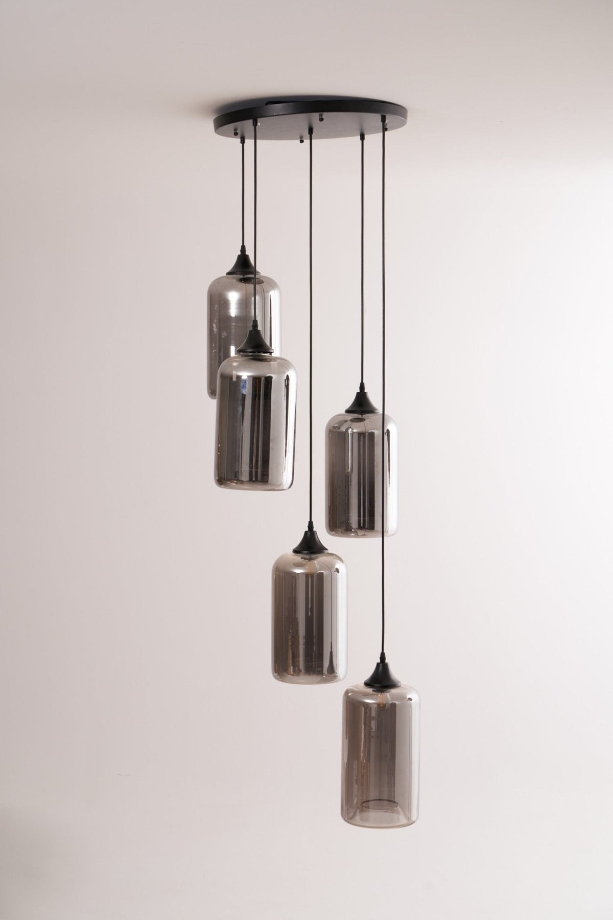 Tevely żyrandol ze szkła w stylu industrial chic