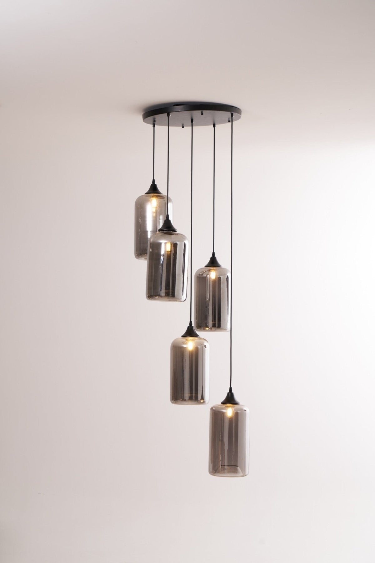 Tevely żyrandol ze szkła w stylu industrial chic