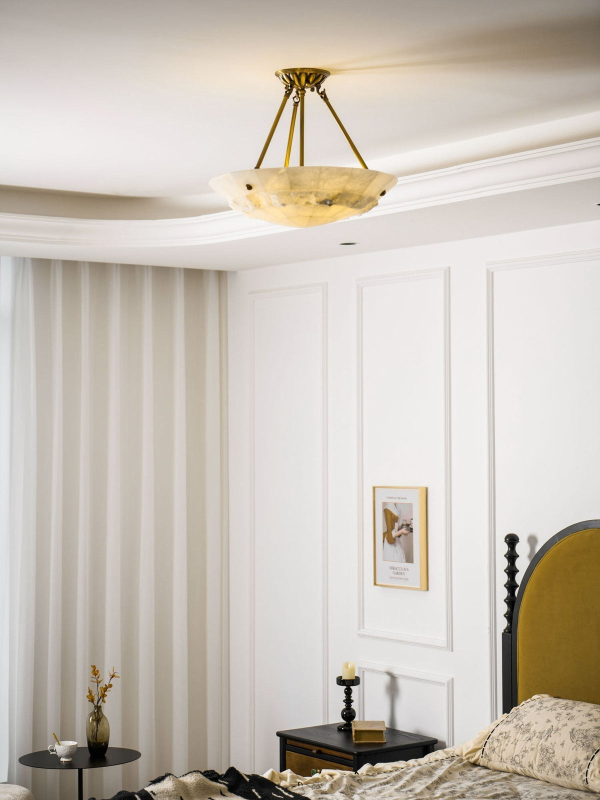 Nomen żyrandol wiszący w kształcie miski Alabaster Elegance