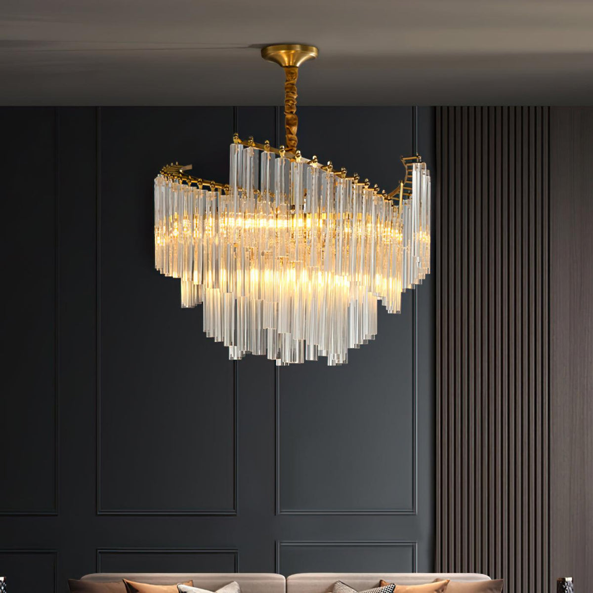 Ala żyrandol kryształowy Brinicle w stylu postmodern luxury