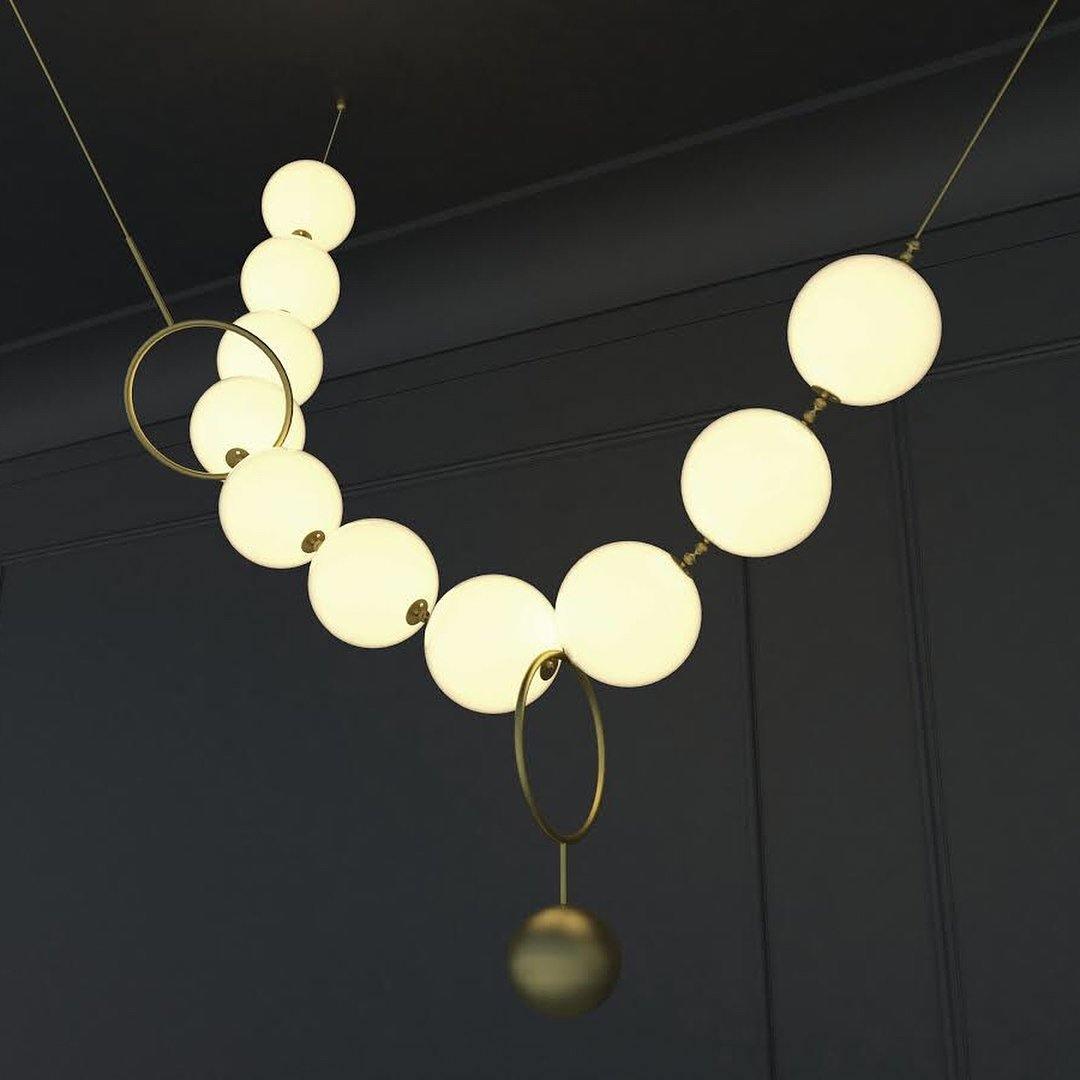 Eirinielle lampa wisząca naszyjnik ze szkła