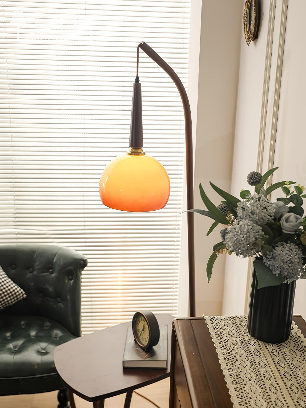 Fior nowoczesna lampa stojąca z drewna