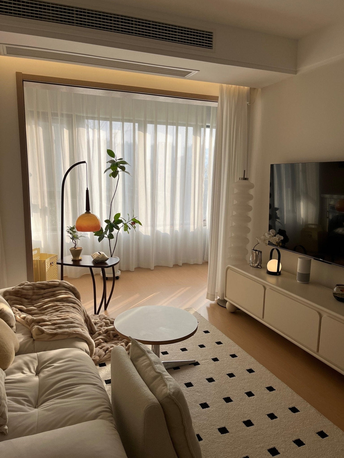 Fior nowoczesna lampa stojąca z drewna