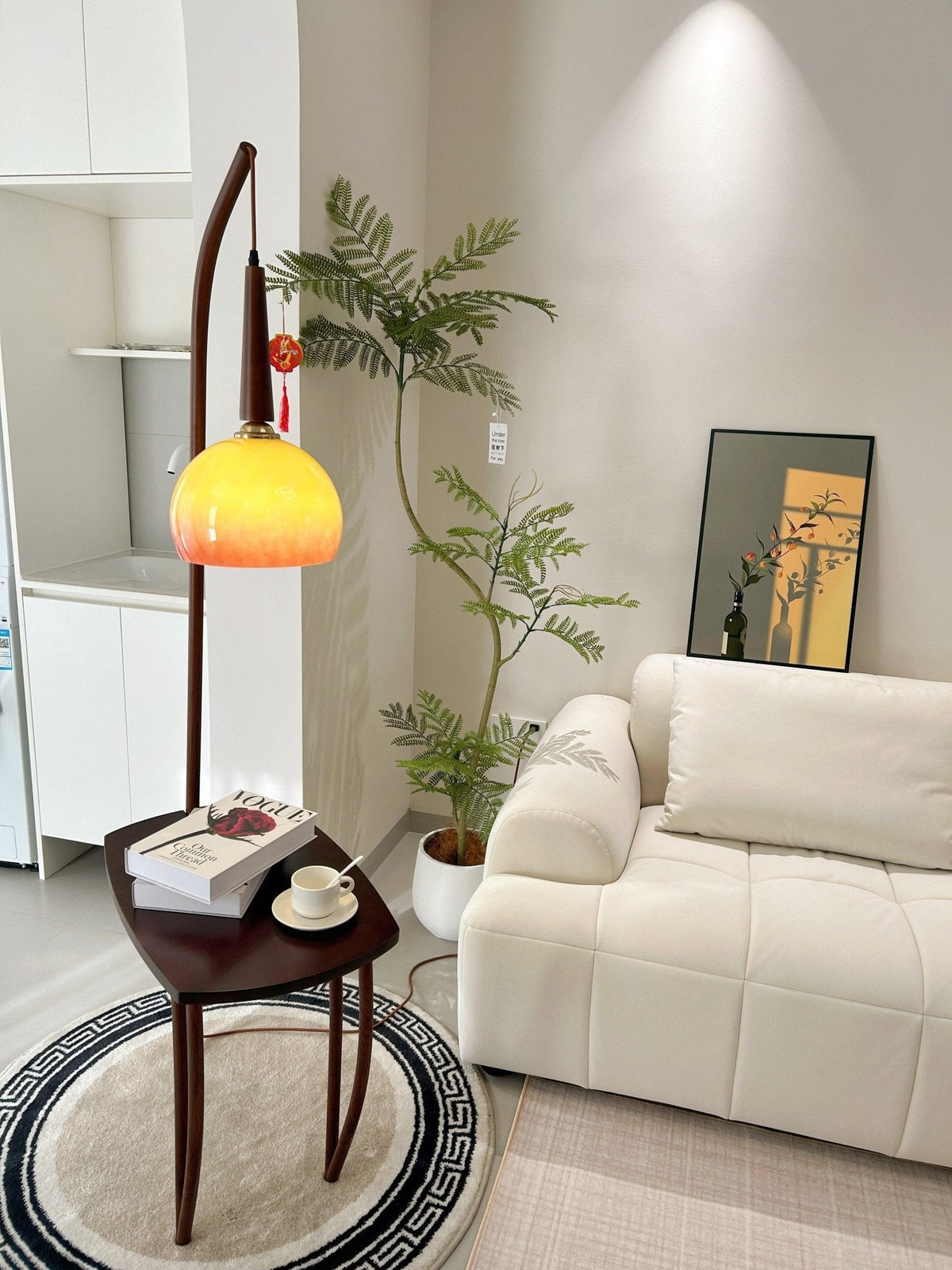 Fior nowoczesna lampa stojąca z drewna