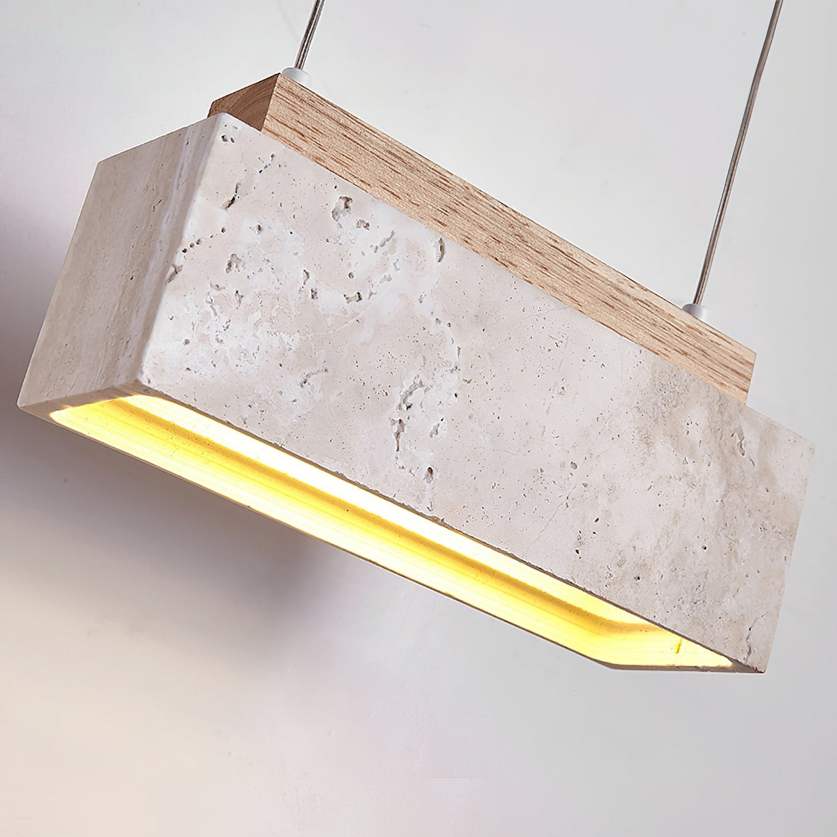 Ciraeila prostokątna lampa wisząca ze szkła travertynowego