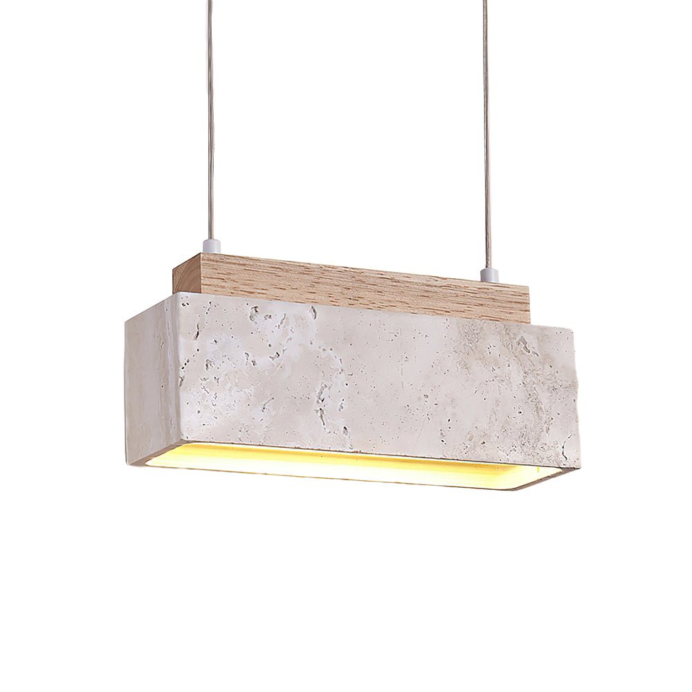 Ciraeila prostokątna lampa wisząca ze szkła travertynowego