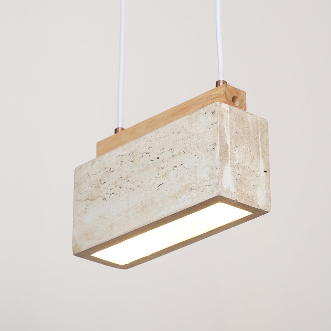 Ciraeila prostokątna lampa wisząca ze szkła travertynowego