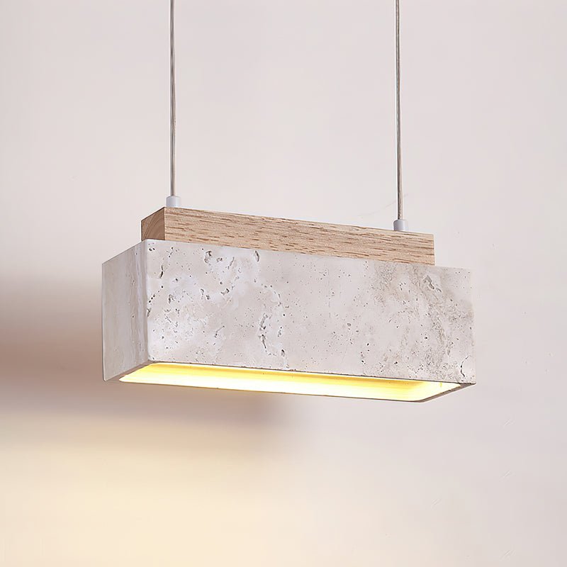 Ciraeila prostokątna lampa wisząca ze szkła travertynowego