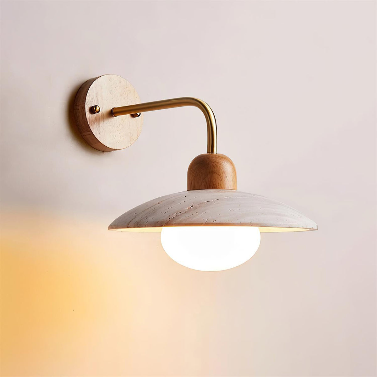 Winel kinkiet ścienny w stylu vintage z beżowym travertynem
