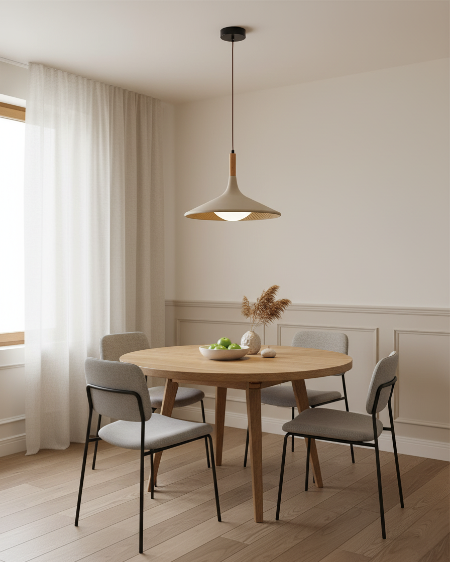 Lampa wisząca z drewna