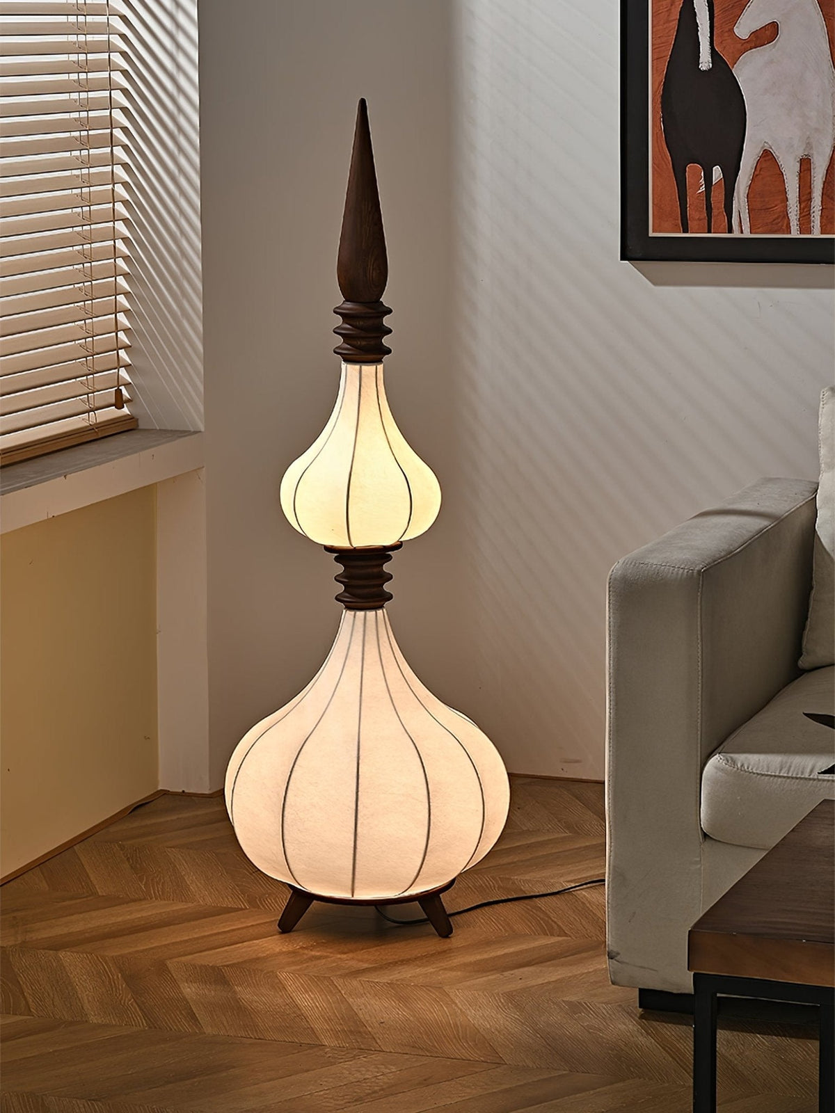 Cetalyra zewnętrzna lampa stojąca ze szkła
