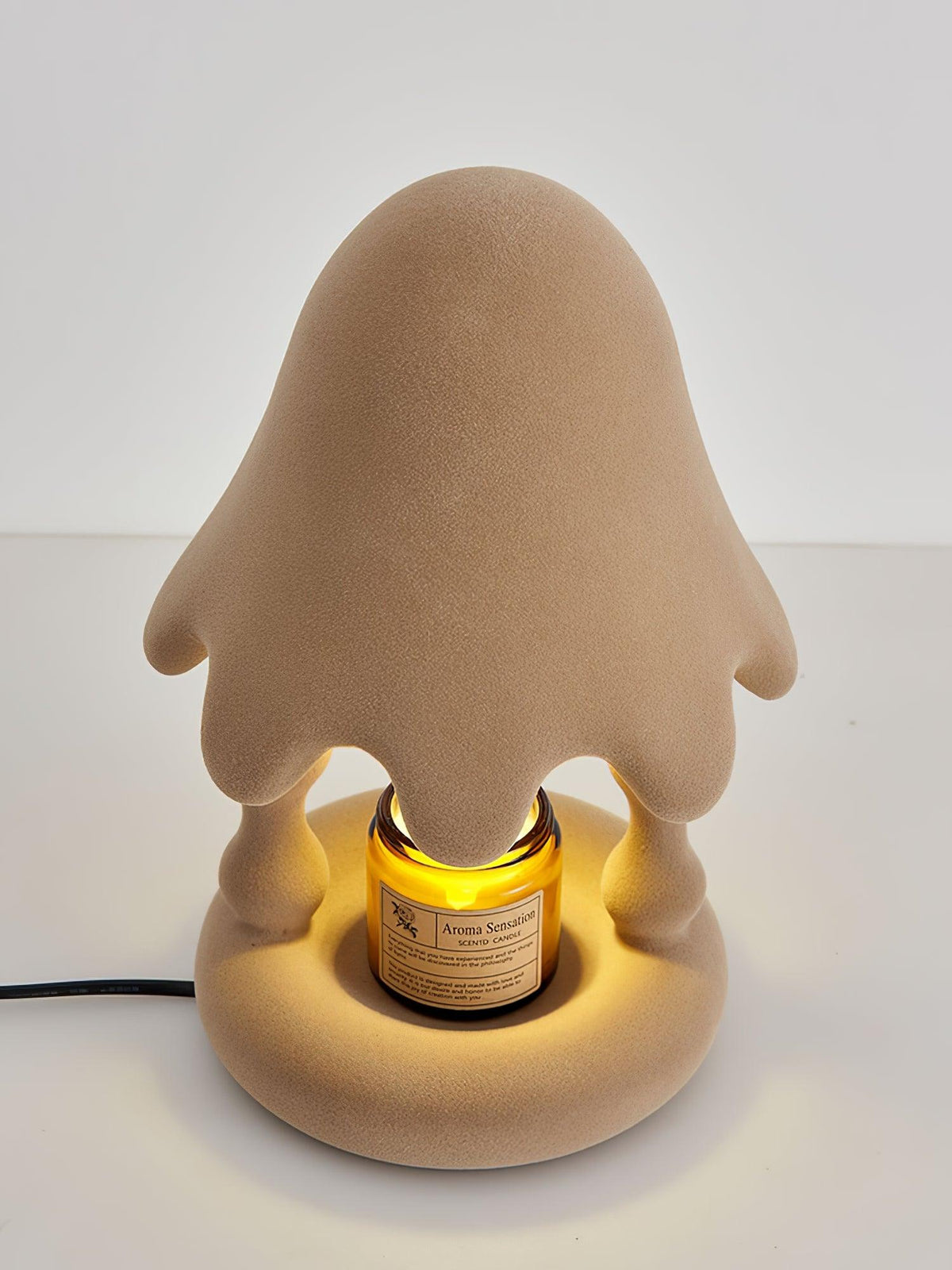Lampa stołowa Alcariol z abstrakcyjnego ciała z żywicy pokrytej flockingiem