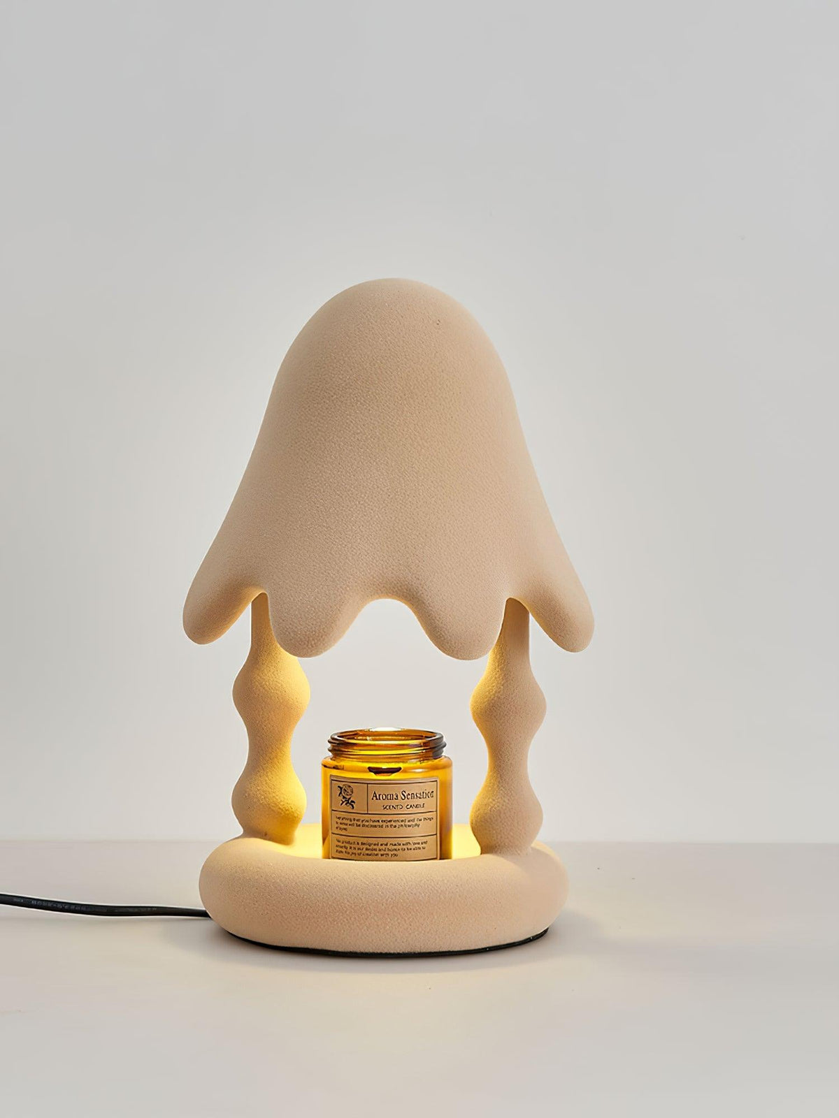 Lampa stołowa Alcariol z abstrakcyjnego ciała z żywicy pokrytej flockingiem