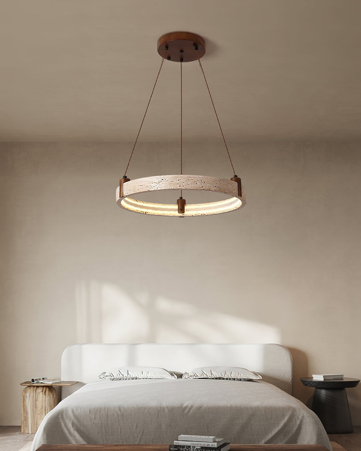 Celestial Orbit Travertine Ring żyrandol