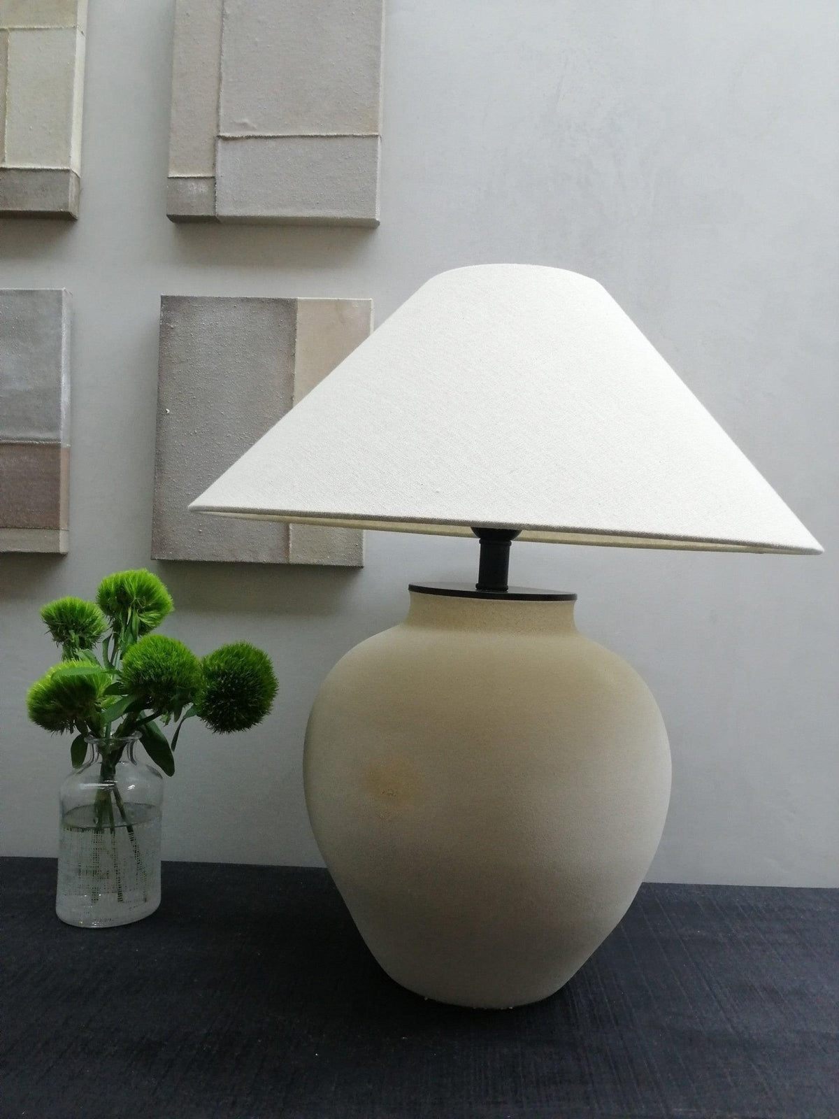 Lumian rustykalna lampa stołowa ze szkła ceramicznego