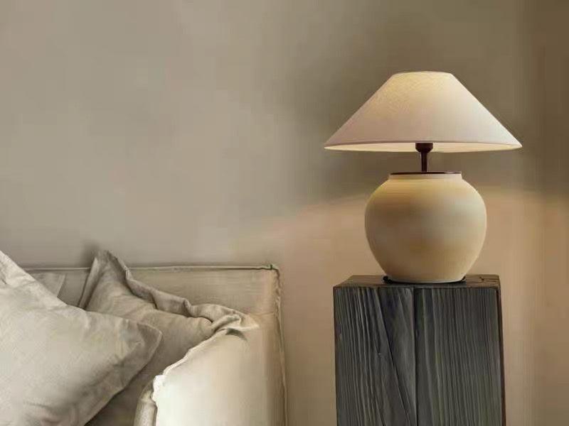 Lumian rustykalna lampa stołowa ze szkła ceramicznego
