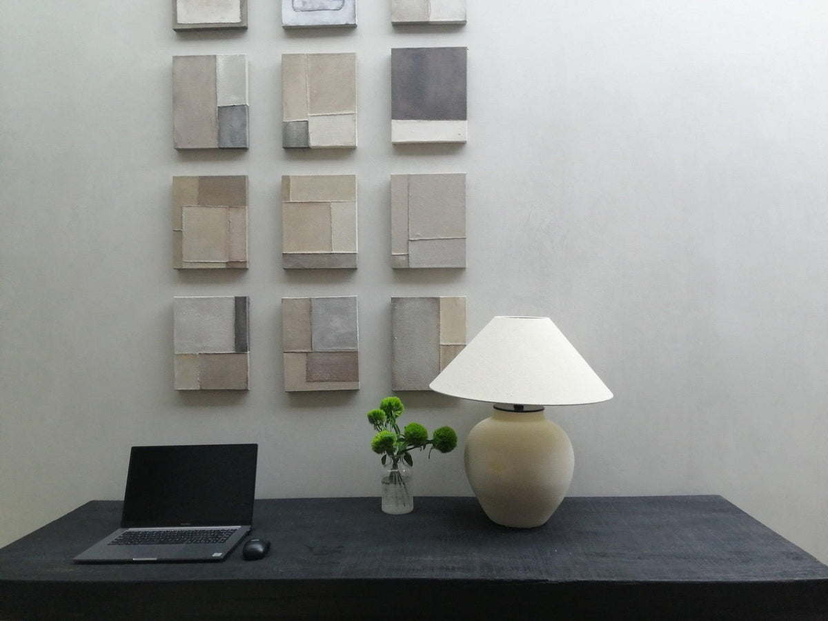 Lumian rustykalna lampa stołowa ze szkła ceramicznego