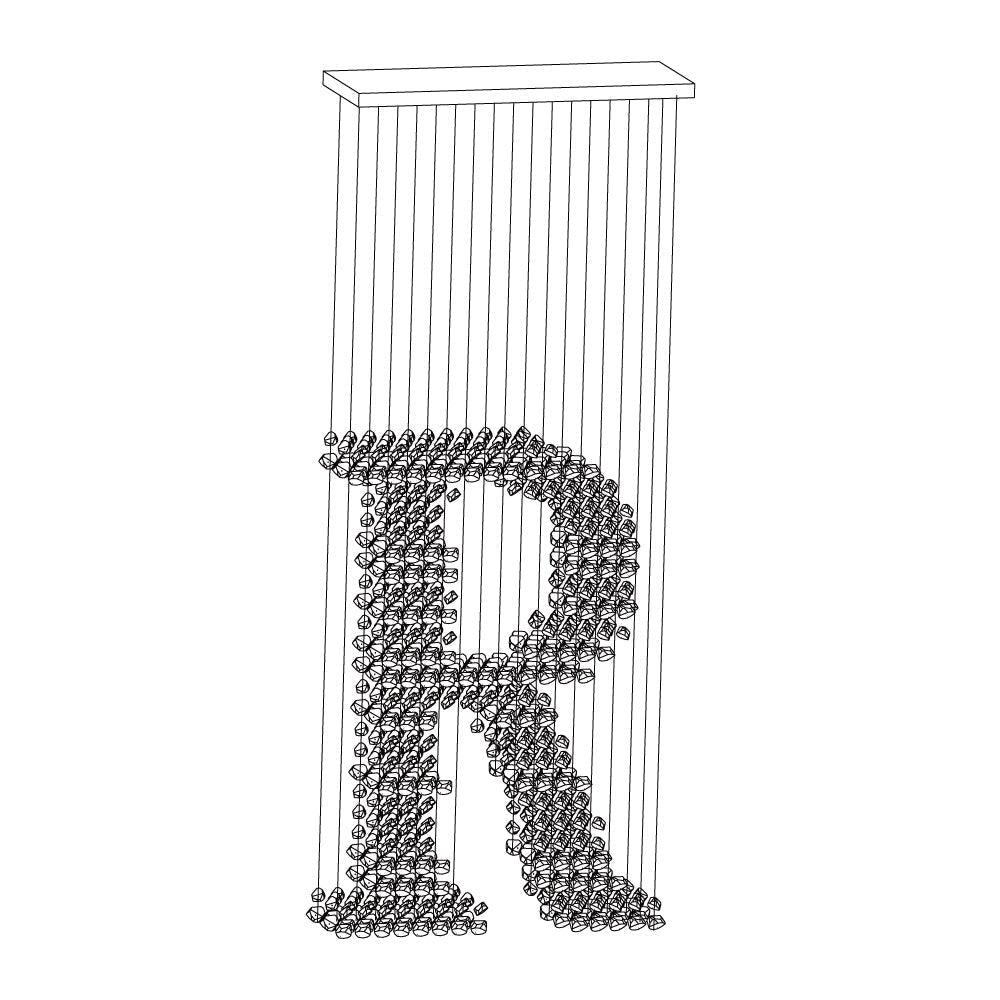 Marinelle Charcoal Stone Sculptural żyrandol liter M do R