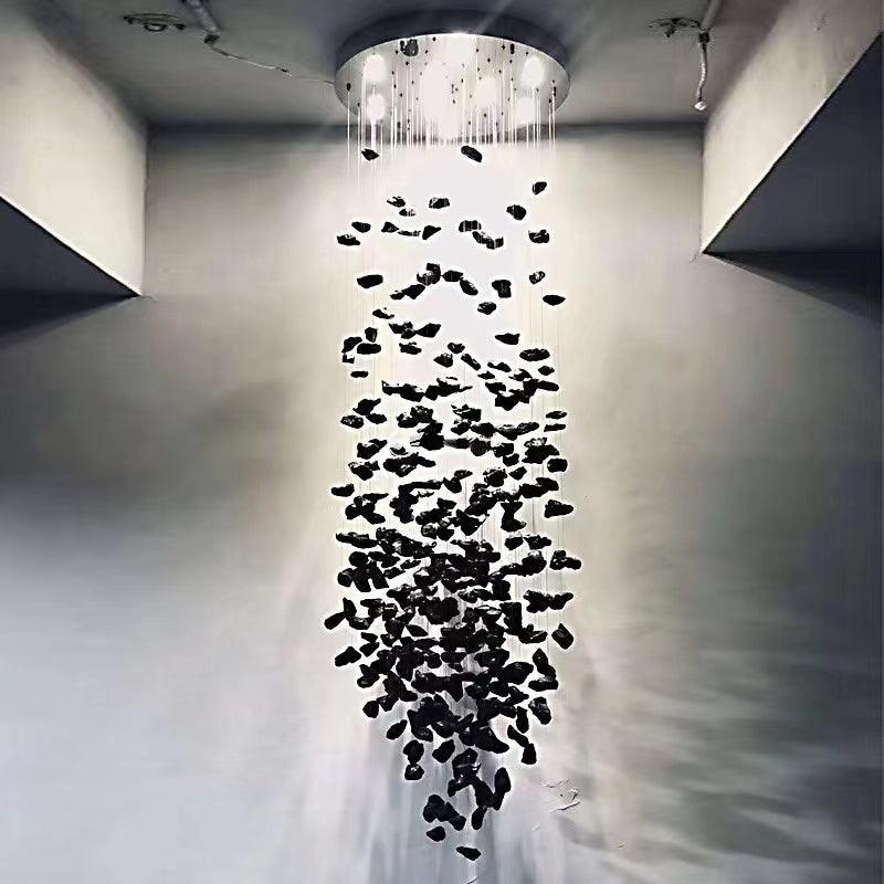 Seliian Charcoal Stone Sculptural żyrandol z literami od G do L