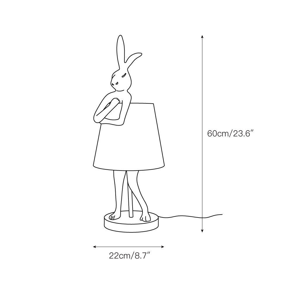 Lampa stołowa z figurką złotego królika