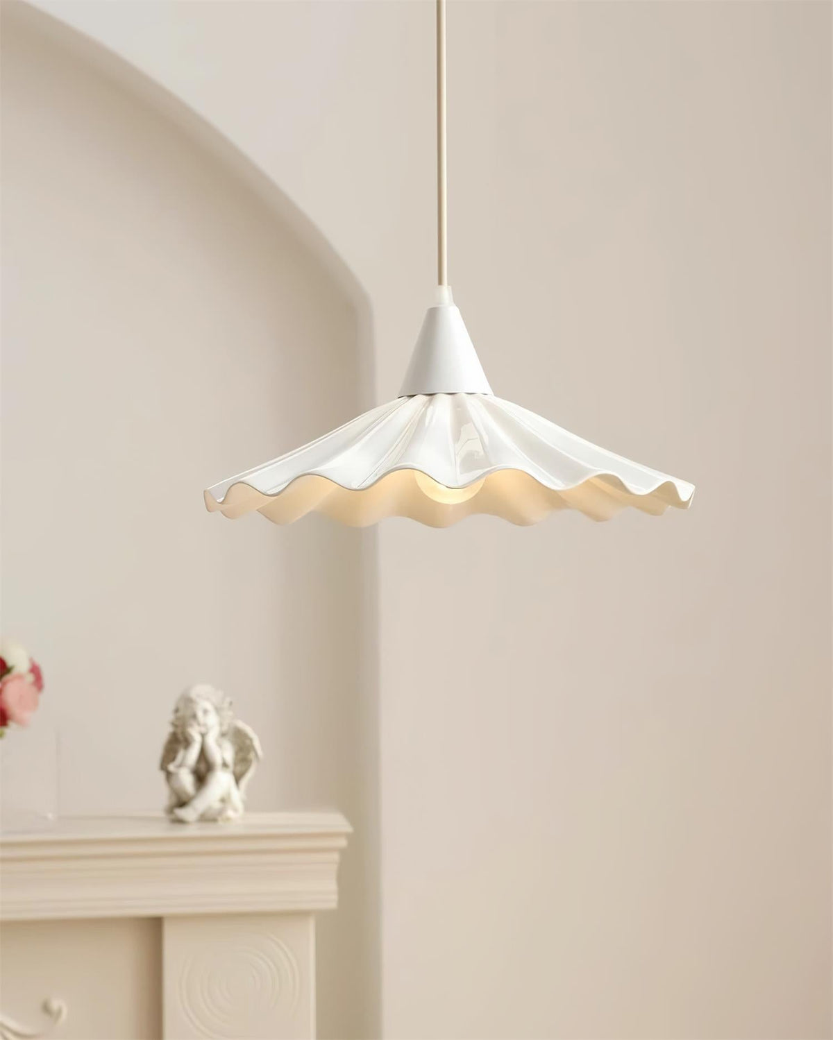 Zavo nowoczesna lampa wisząca z ceramiki w kolorze białym