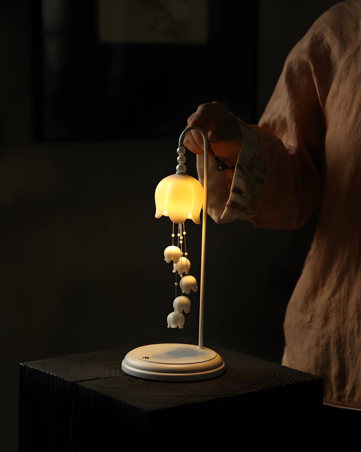 Selanora lampa stołowa ceramiczna biała minimalistyczna