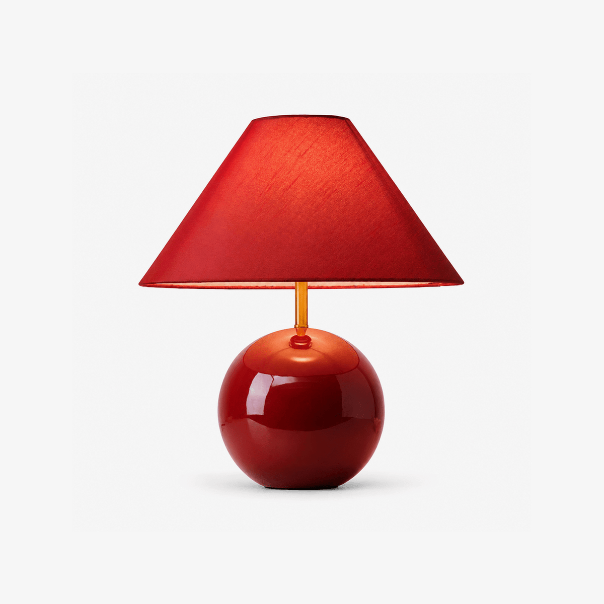 Rubienne czerwona lampa stołowa ceramiczna
