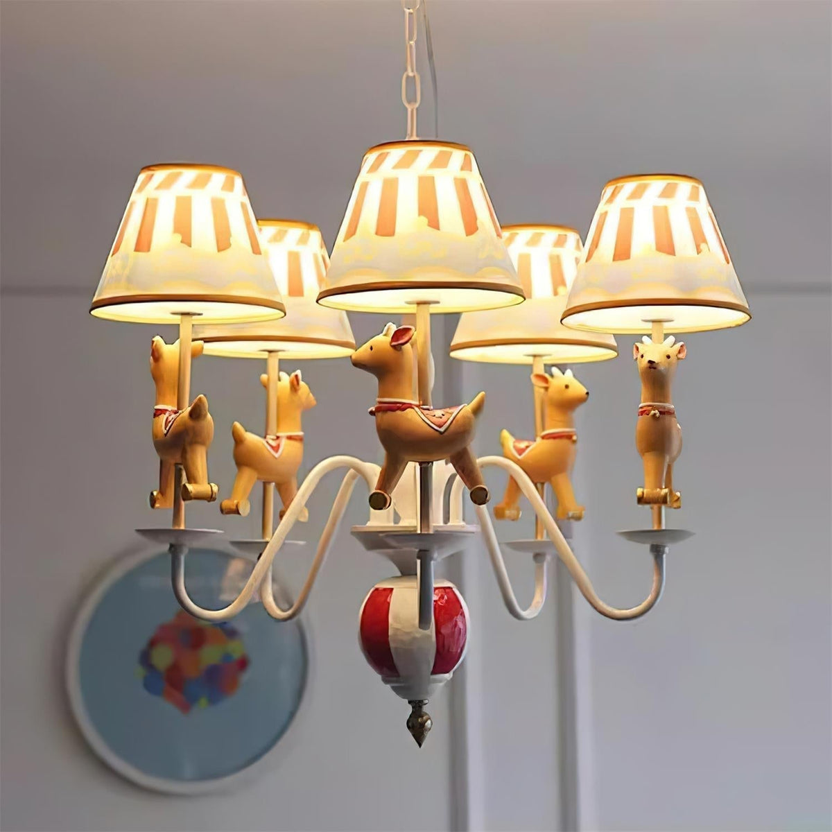 Solvian żyrandol Carousel Kids w stylu cyrkowym z konikami | Model A