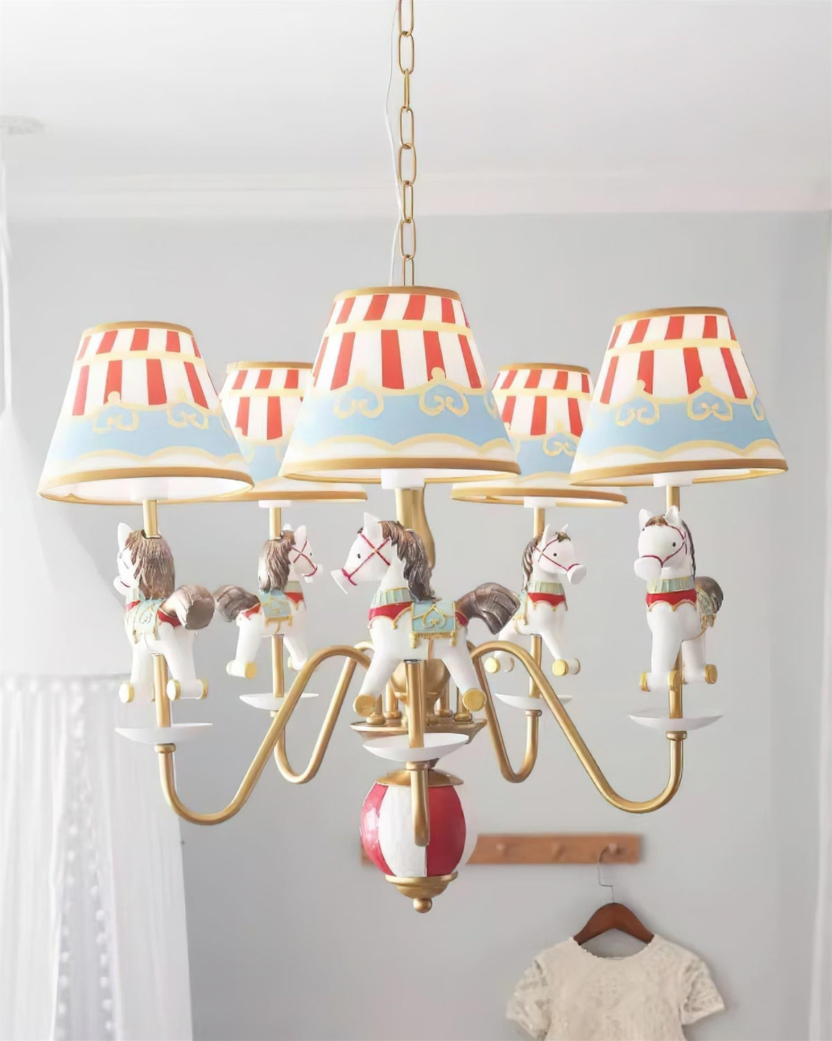 Solvian żyrandol Carousel Kids w stylu cyrkowym z konikami | Model A