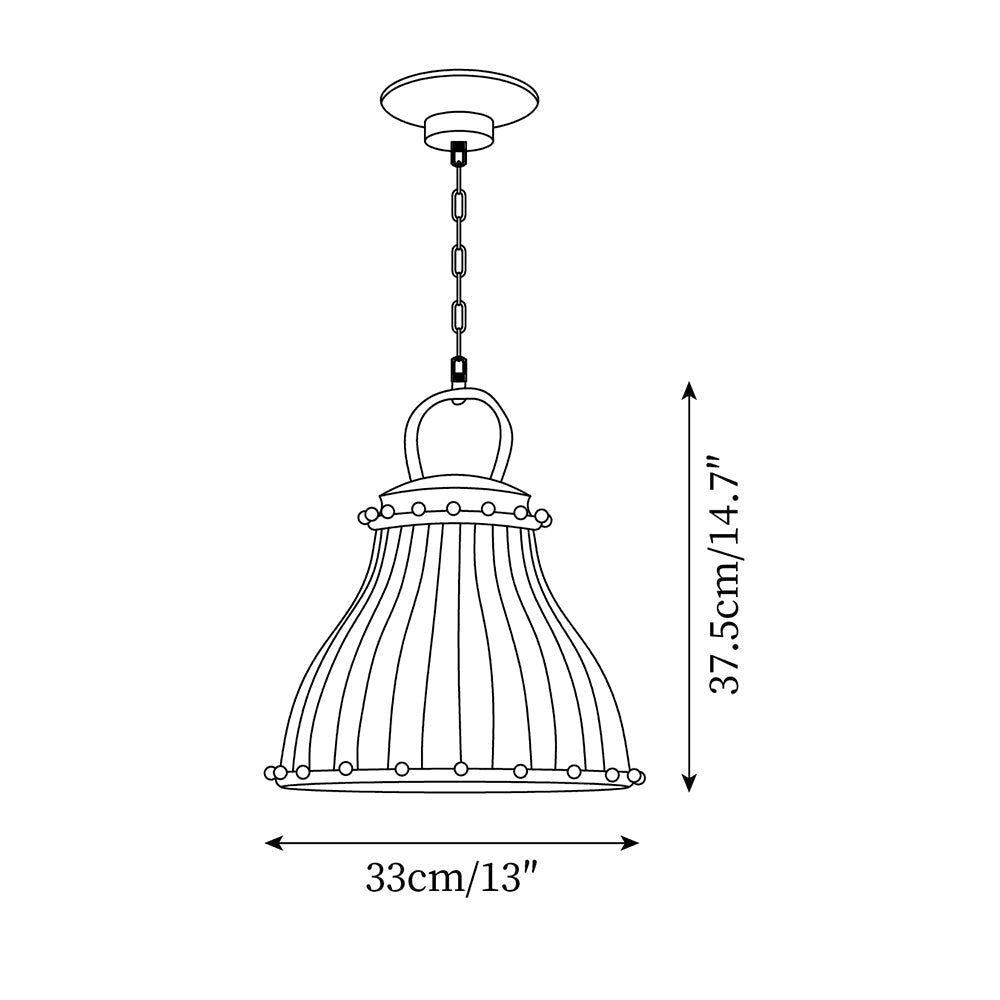 Lampa wisząca ze szkła w czerwono-białe paski