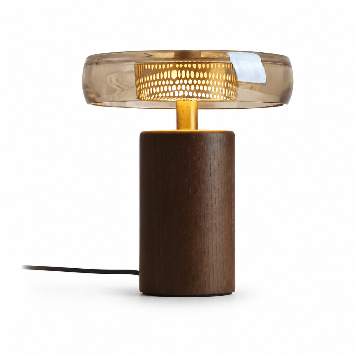 Renelia Disc lampa stołowa ze szkła dymionego