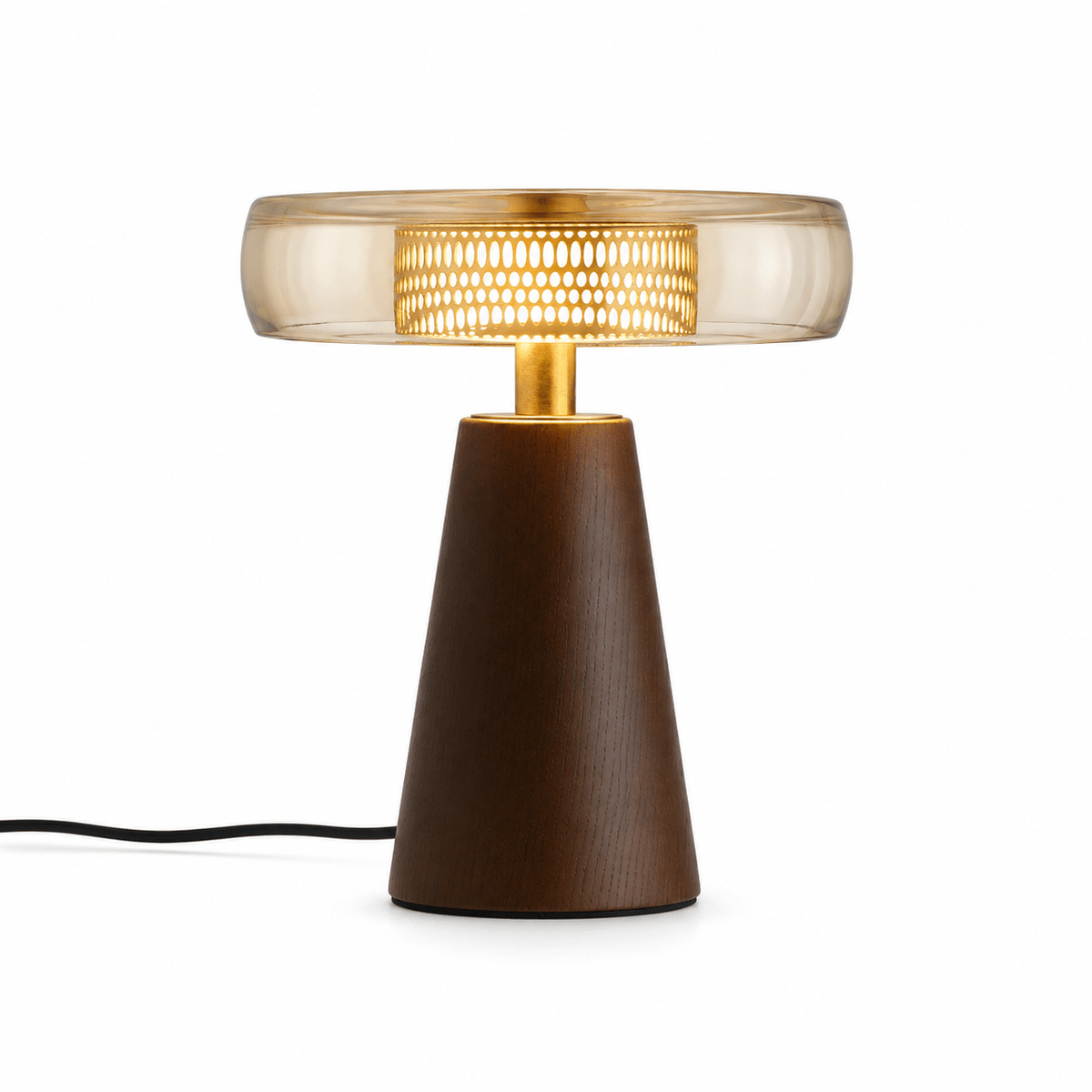 Renelia Disc lampa stołowa ze szkła dymionego