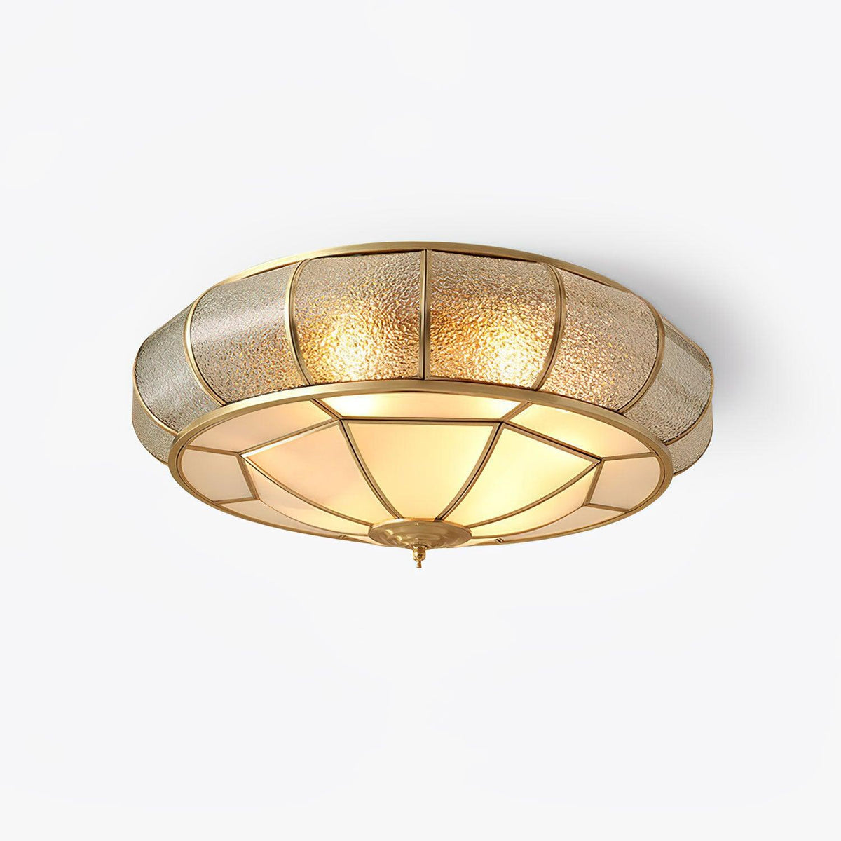 Deu nowoczesna lampa sufitowa w stylu postmodern luxury, cylindryczna, ze szkła i miedzi