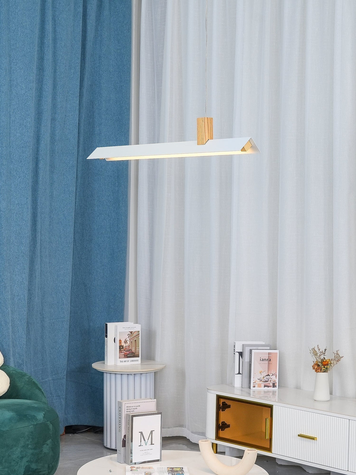 Linea minimalistyczna lampa wisząca z drewna