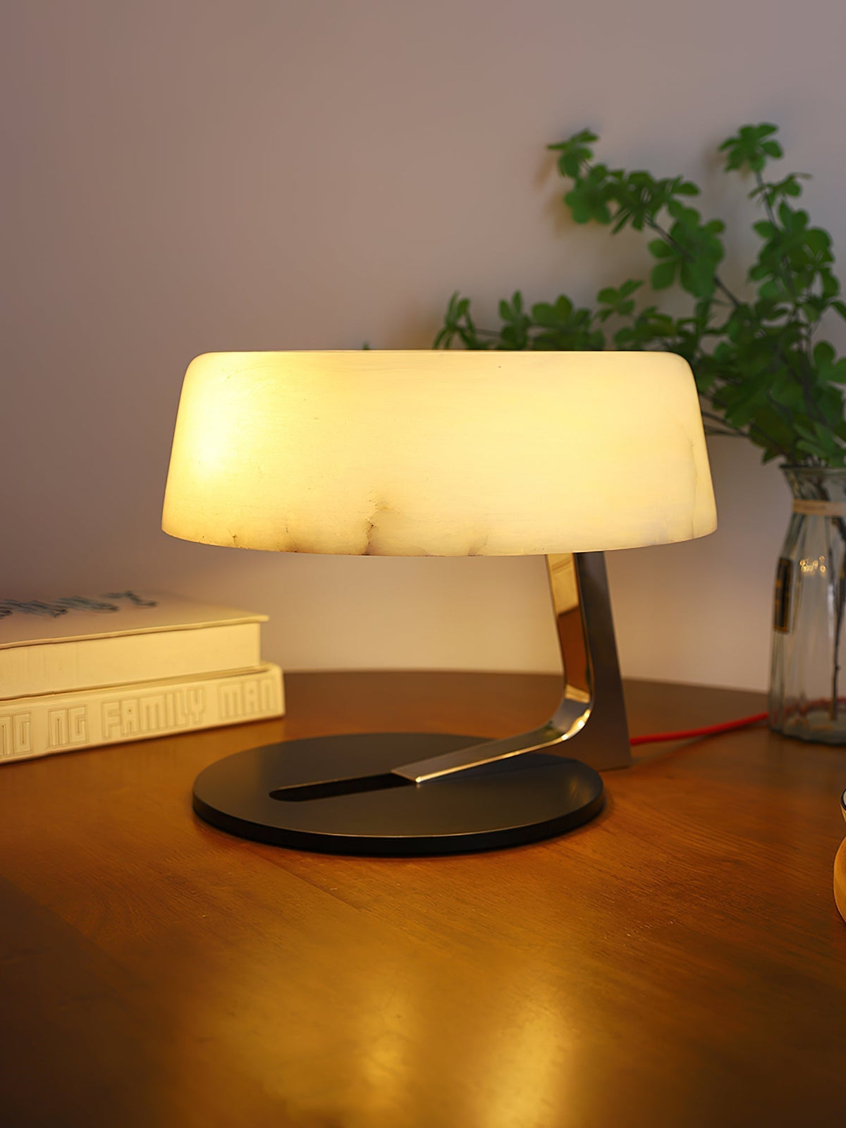 Nysolora kopuła lampa stołowa alabaster