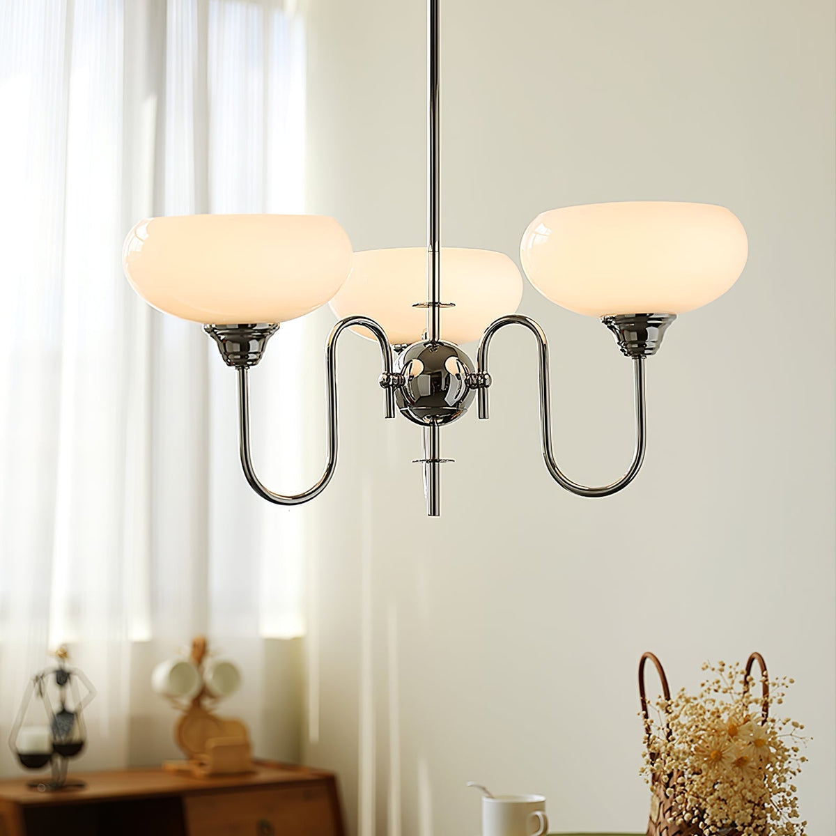 Silva Vintage żyrandol LED z wieloma punktami świetlnymi w metalu, kremowa biel z żarówkami żółtymi, złoto/chrom