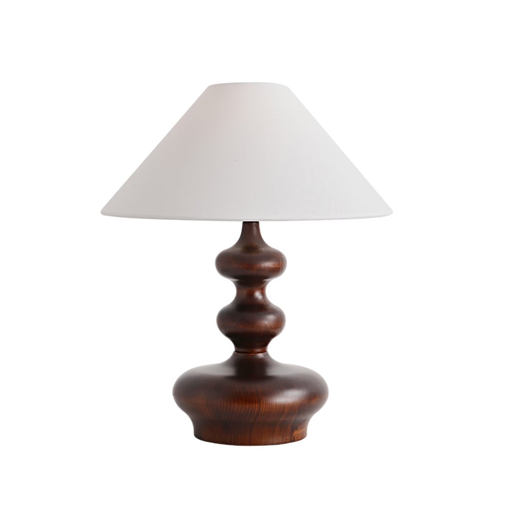 Vominex drewniana lampa stołowa z płótnem w stylu vintage