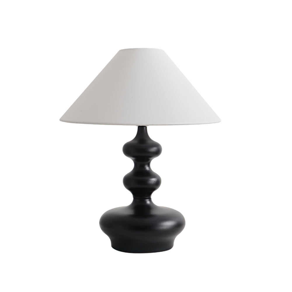 Vominex drewniana lampa stołowa z płótnem w stylu vintage