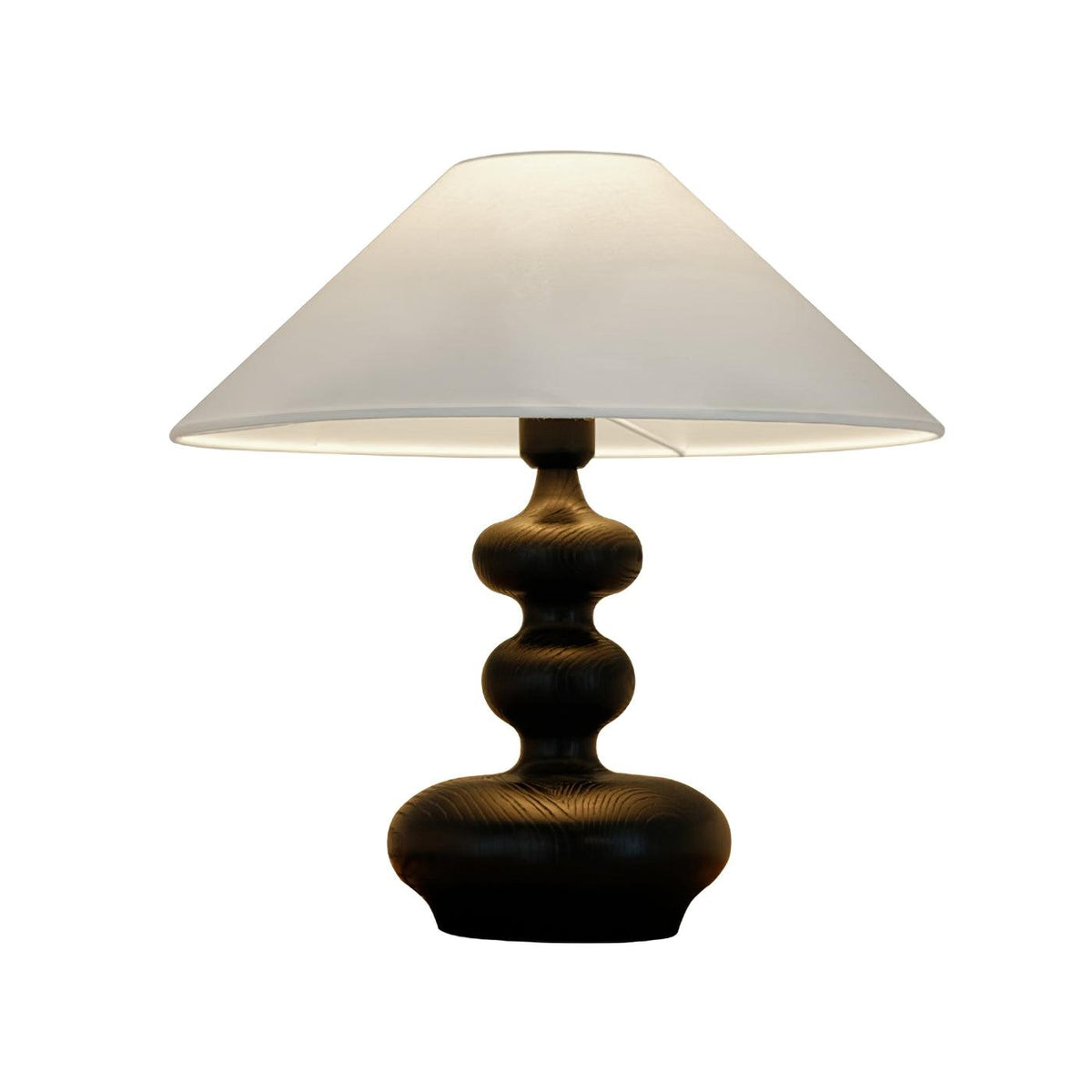 Vominex drewniana lampa stołowa z płótnem w stylu vintage