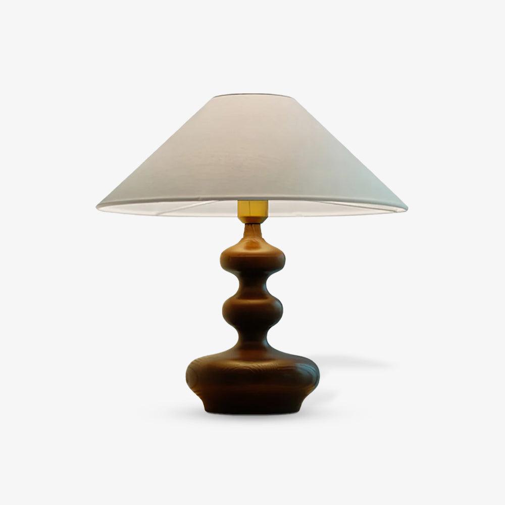 Vominex drewniana lampa stołowa z płótnem w stylu vintage