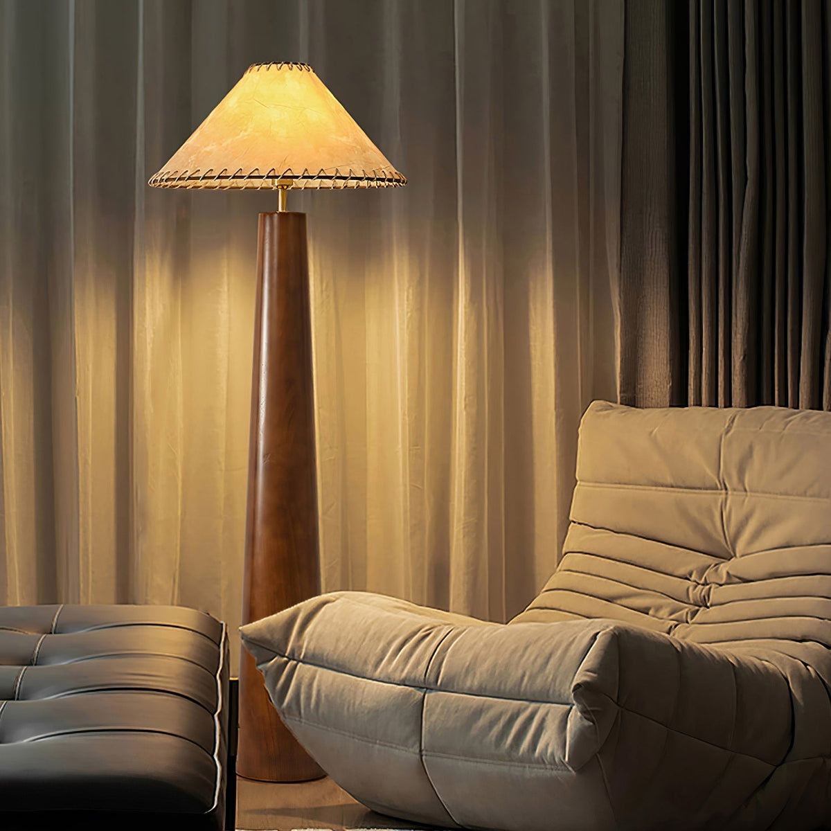 Syleelia drewniana kolumnowa lampa podłogowa