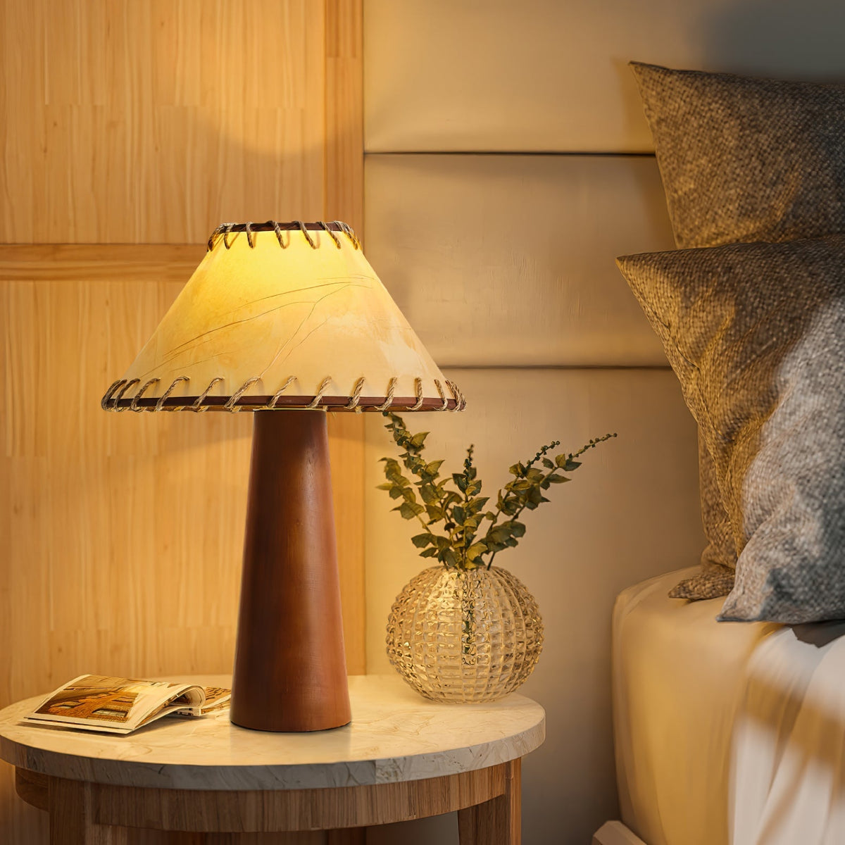 Syleelia drewniana kolumnowa lampa podłogowa