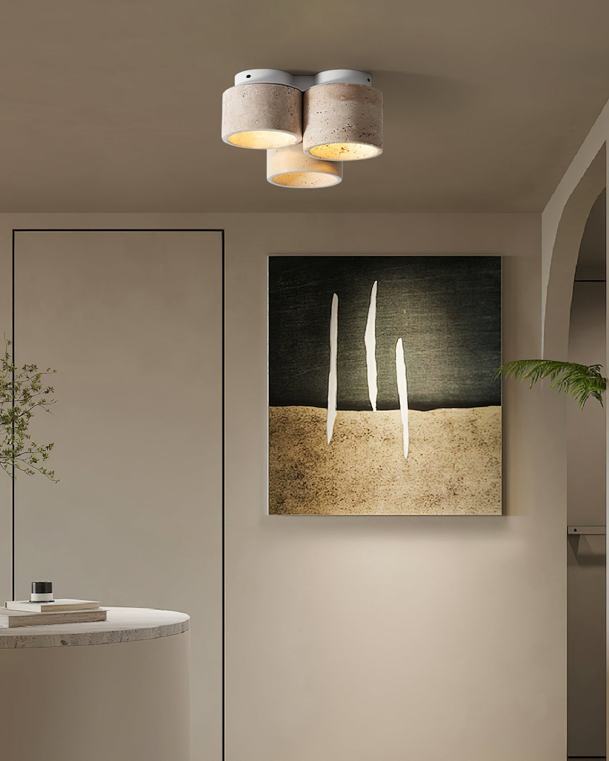 Lampa sufitowa Ritta 3 głowica Travertyn