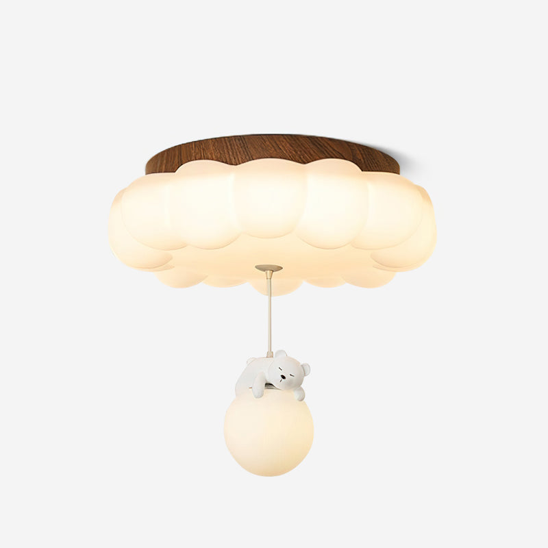 Quen urocza lampa sufitowa w kształcie chmurki z figurką misia