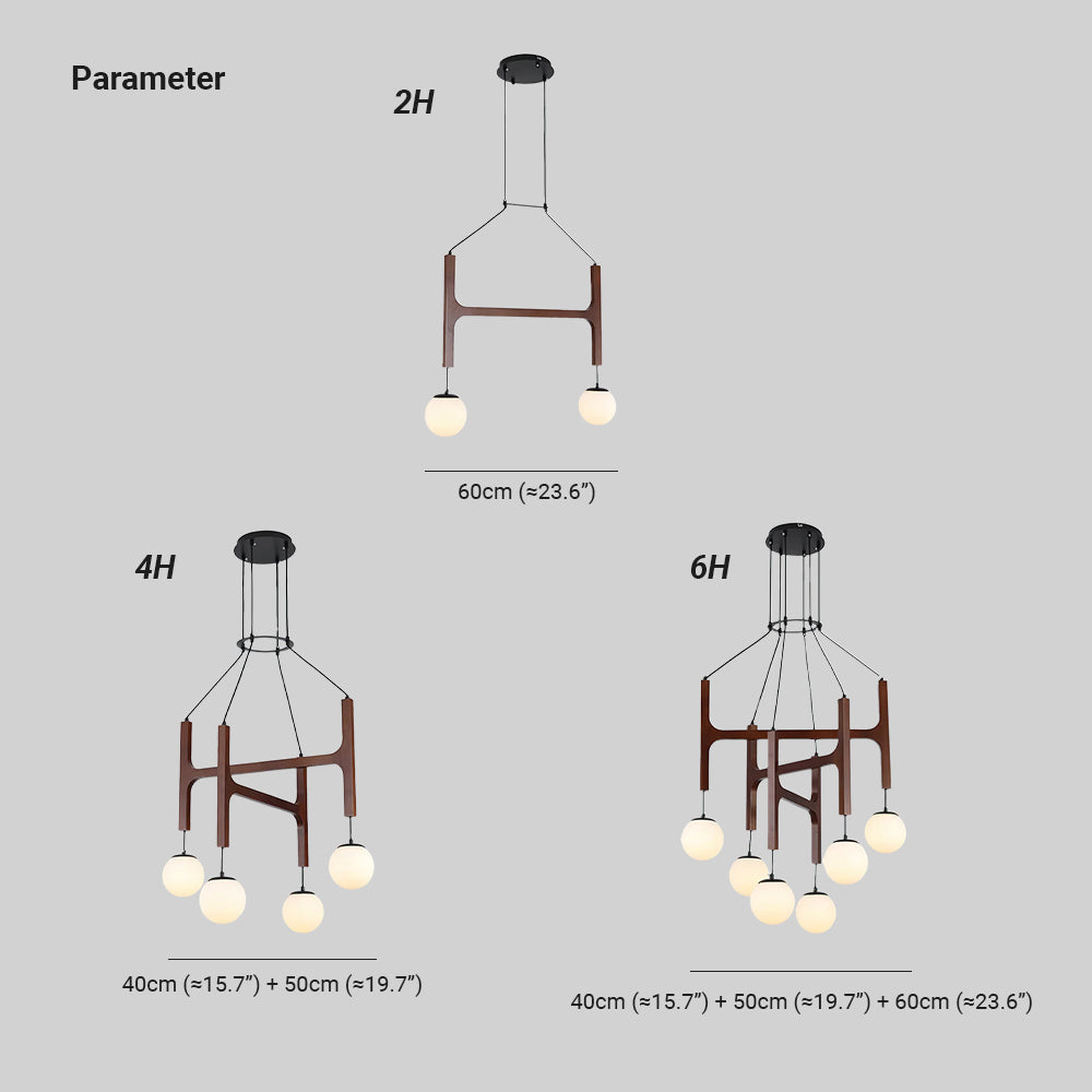 Terra żyrandol geometryczny z drewna