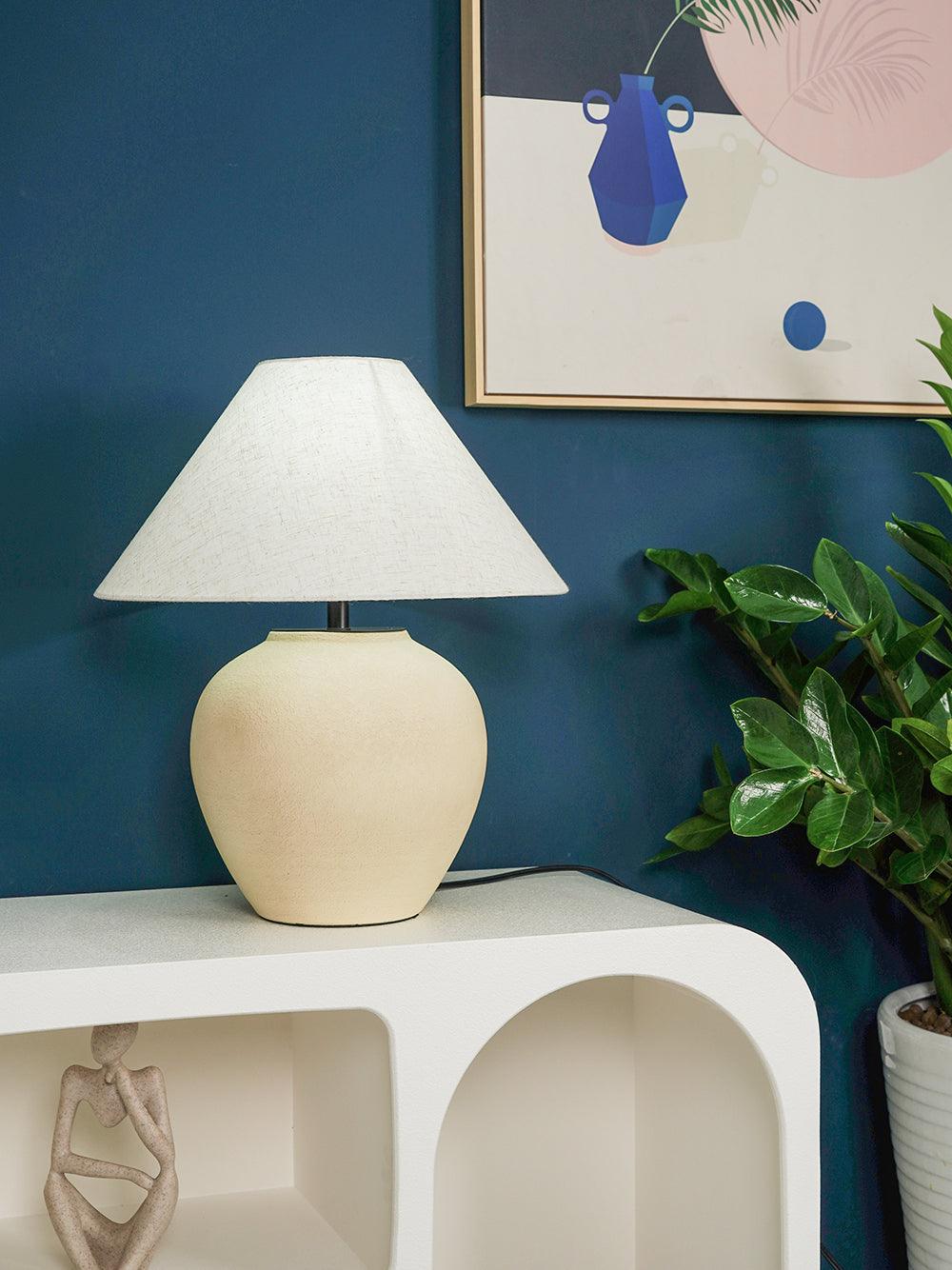 Lumian rustykalna lampa stołowa ze szkła ceramicznego