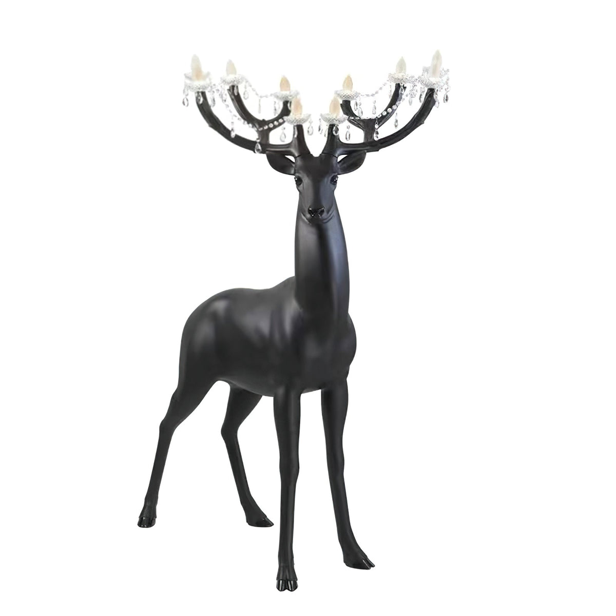 Lampa stojąca ze skulpturą jelenia