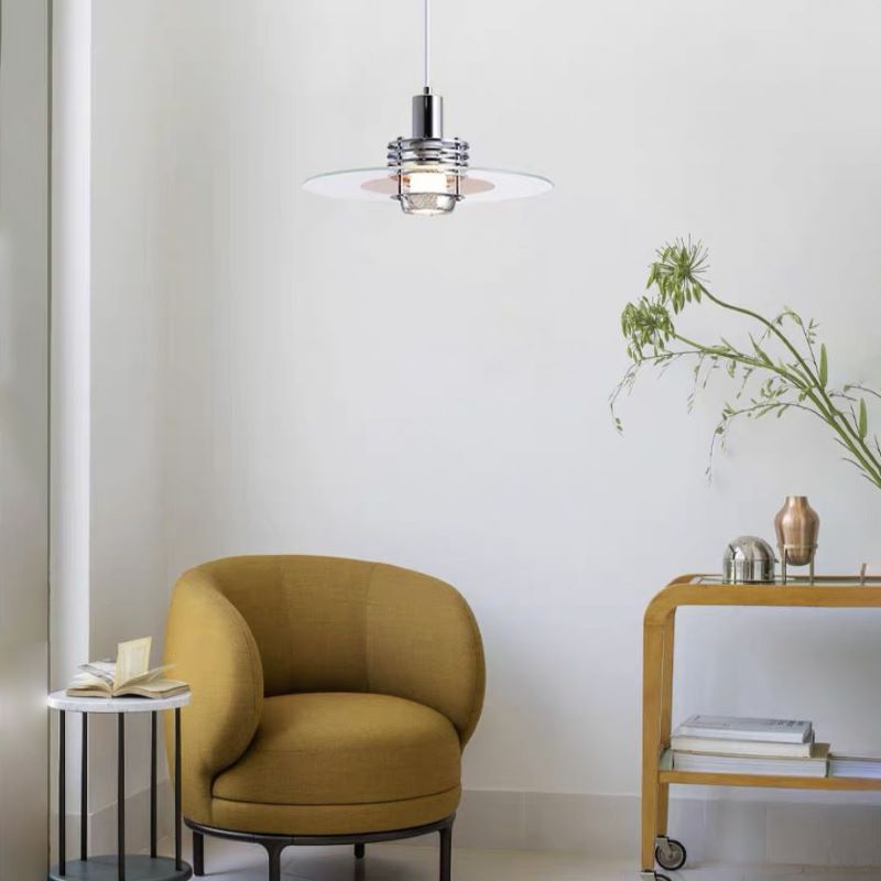 Valentina minimalistyczna lampa wisząca LED ze szkła i metalu / Salon/Sypialnia